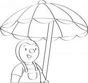 coloriage t choupi sous le parasol